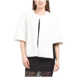 ADRIANNA PAPELL Long Sleeve Faux Fur Jacket